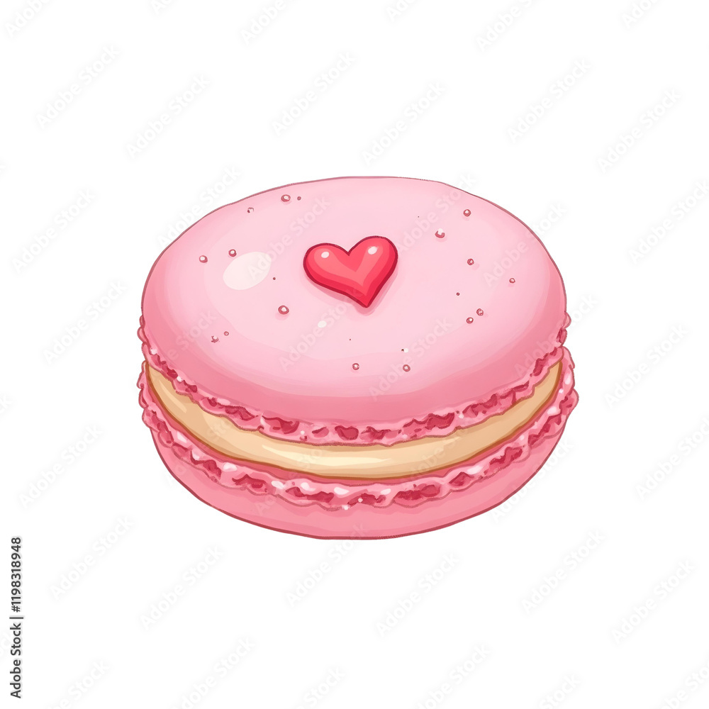 pink macaron isolated on white background pink macaron isolated on white background