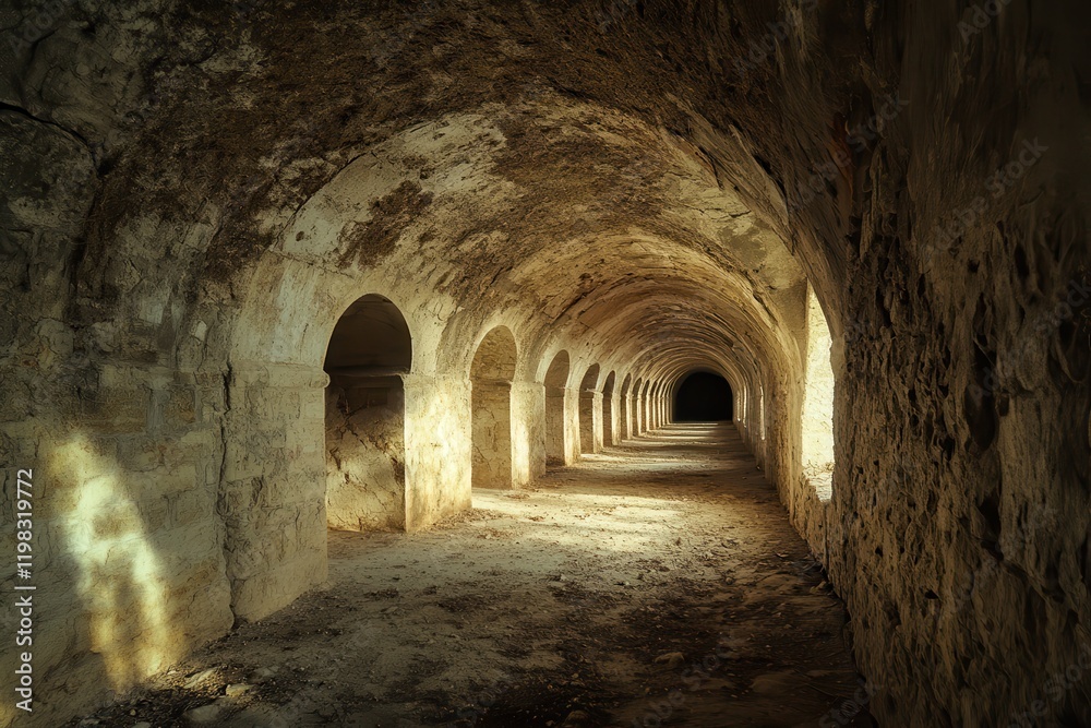 Fototapeta premium Illumination path in corridor