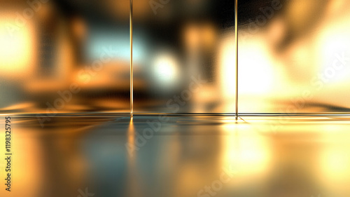 Shiny metallic background with a reflective surface. Sleek, high-end look, sophisticated designs, modern, futuristic