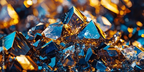 trigonal crystals of natural origin close-up photo