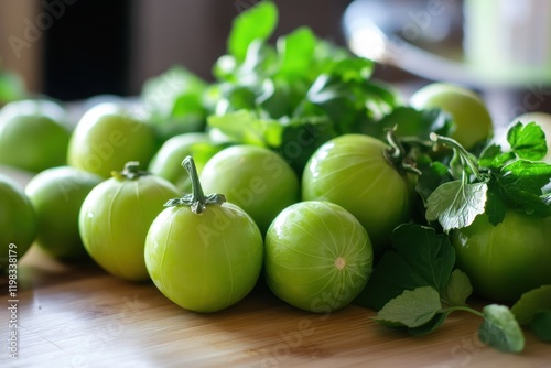 New components for green tomatillo sauce photo