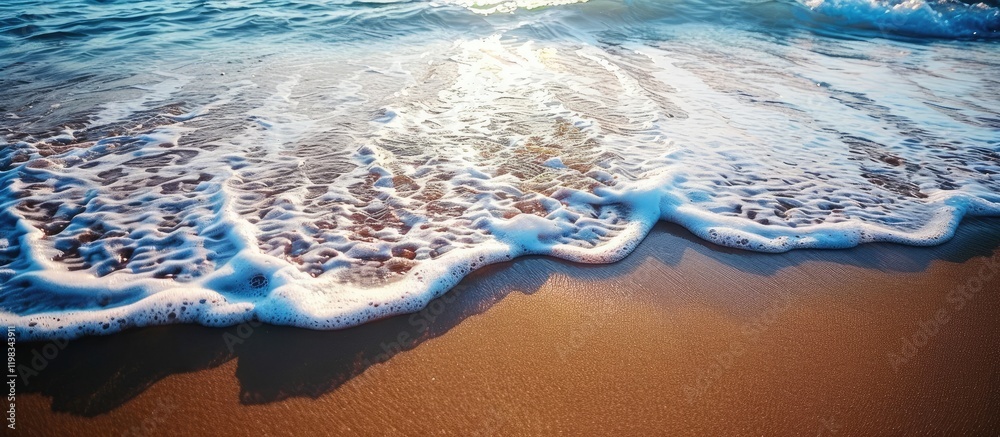 Fototapeta premium Ocean Waves Crashing on Sandy Beach