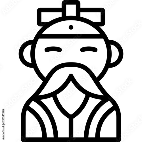 emperor icon illustration design with outline