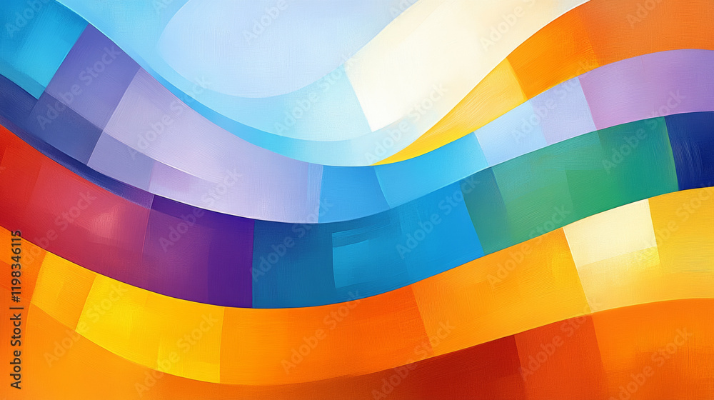 Obraz premium Colorful abstract waves create vibrant background
