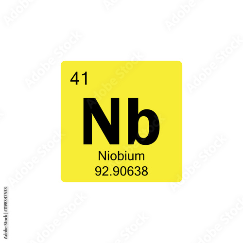 periodic table Niobium colored icon