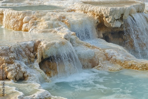 Saturnia thermal baths in Tuscany Italy feature natural hot springs and waterfalls photo