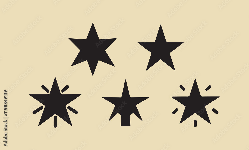 Obraz premium Black and White Icons for Modern Projects Minimal vector set - Editable stroke, Black icon vector collection Abstract and Aesthetic Icons: A Complete Collection