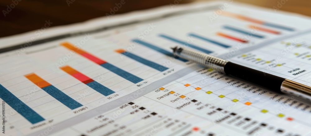 Financial Data Analysis with Bar Graph and Pen Financial Data Analysis with Bar Graph and Pen