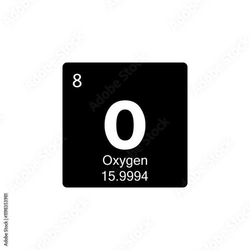periodic table Oxygen glyph icon