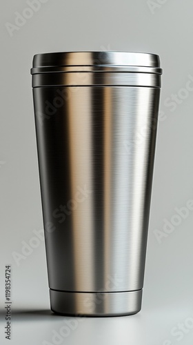 Cup with lid on table surrounded by soft lighting and minimalist decor in a cozy setting