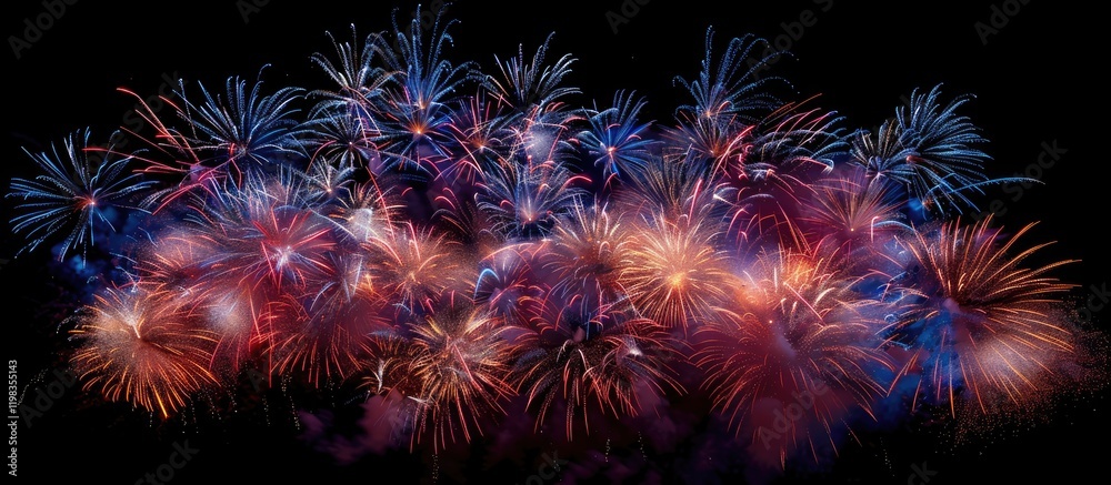 Fototapeta premium A Dazzling Display of Fireworks in the Night Sky
