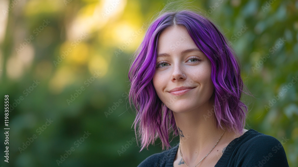 Fototapeta premium purple haired girl