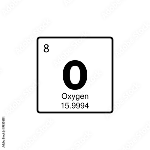 periodic table Oxygen line icon