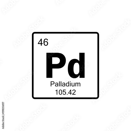 periodic table Palladium line icon