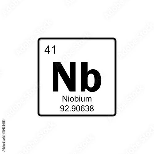 periodic table Niobium line icon
