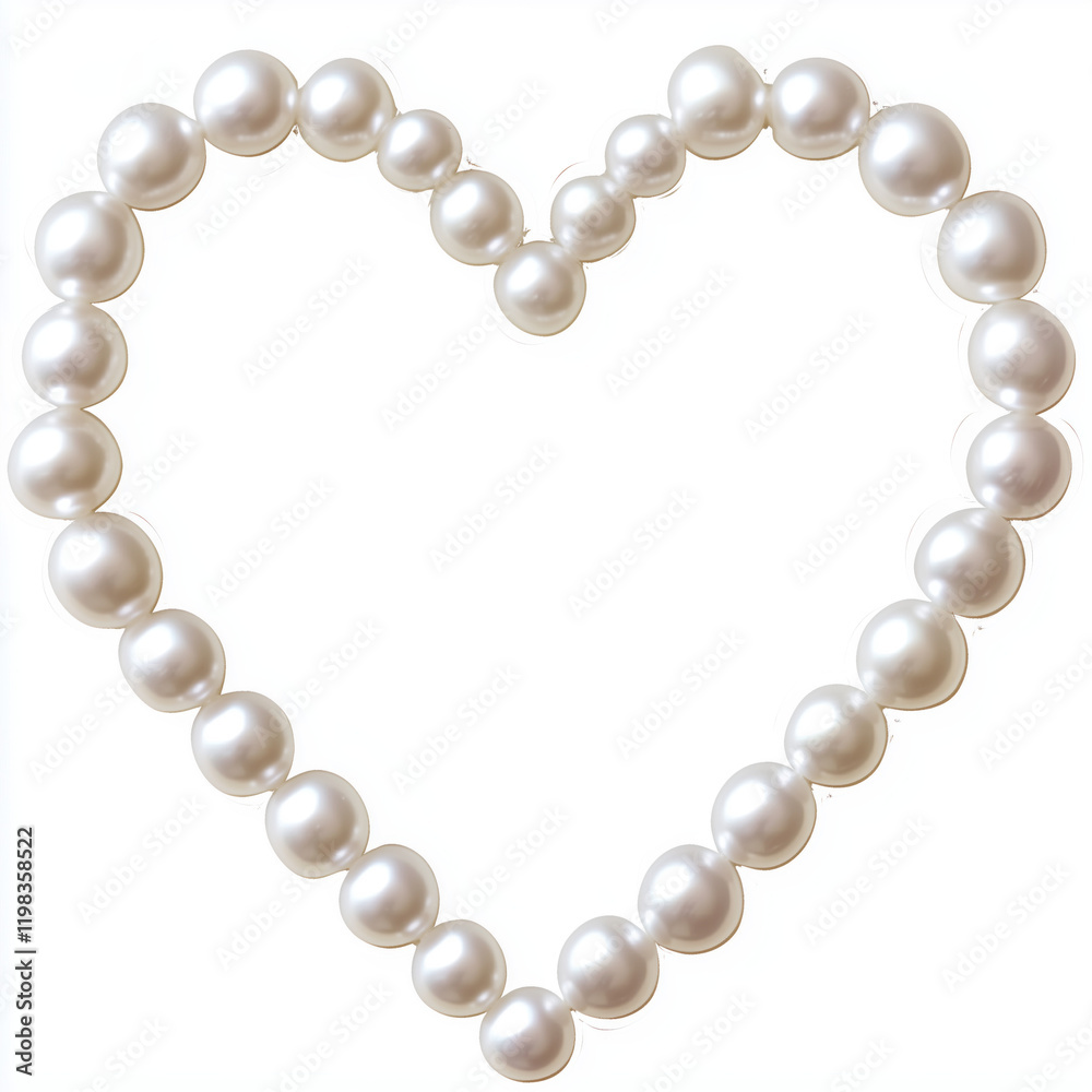 Fototapeta premium Heart shape pearl necklace