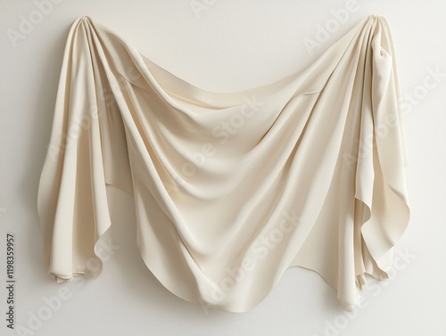 White cloth draped on a wall creating a simple and clean background for any design purpose