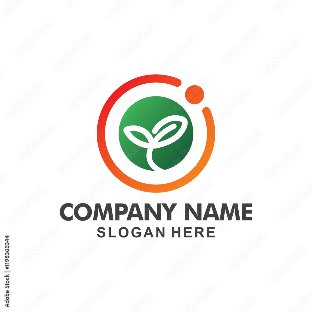 Fototapeta premium Abstract Logo Leaves In Circle, Stock Photos, Vectors Illustration