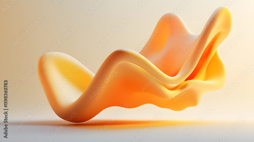 Abstract Orange Fluid Form Sculpture Design Abstract Orange Fluid Form Sculpture Design