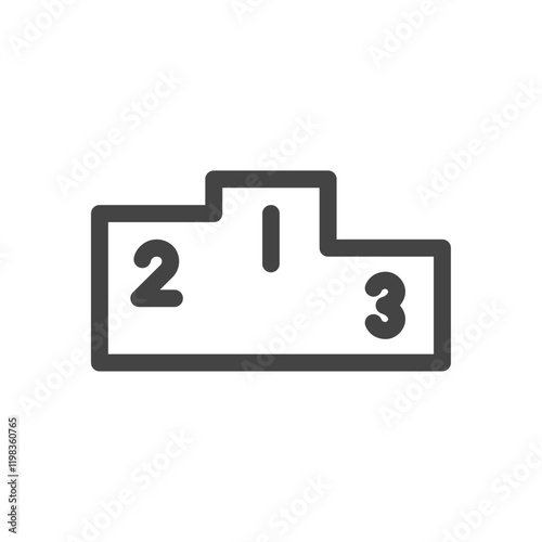 線画スポーツ関連の単品アイコン　表彰台