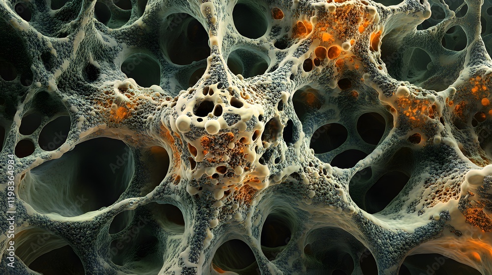 Abstract Cellular Structure With Porous Texture Abstract Cellular Structure With Porous Texture