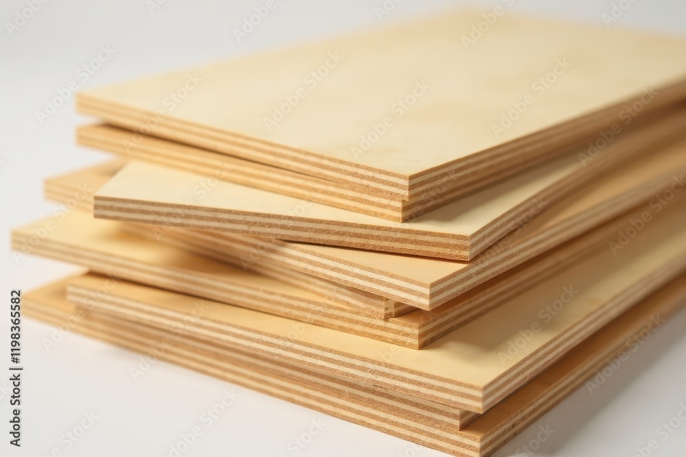 Stacked light plywood, showing wood grain and layers , background, simple Stacked light plywood, showing wood grain and layers , background, simple
