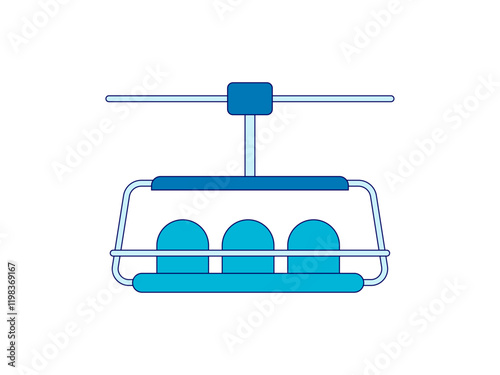 Charrlift icon. Winter icon. Flat vector icon.