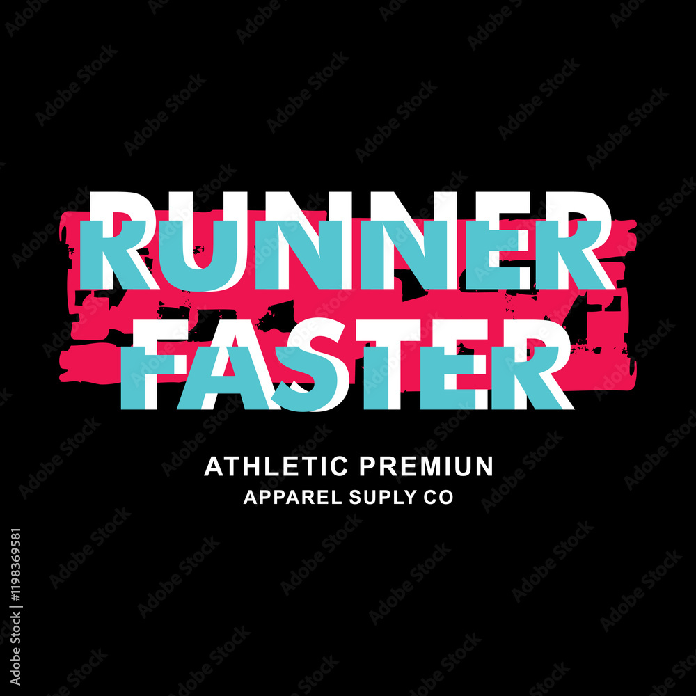 Fototapeta premium Runner Faster, Athletic Premium, typograhy graphic design, vector illustration