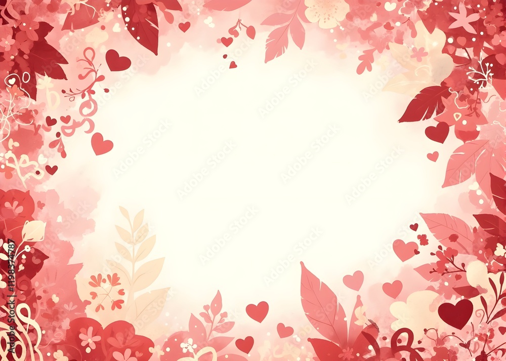 Fototapeta premium Valentine's day background concept. Love, rose, and chocholate as frame for your greeting card.