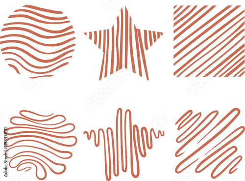 Abstract shapes line style brush collection include four set object for your form. trendy abstract elements. 