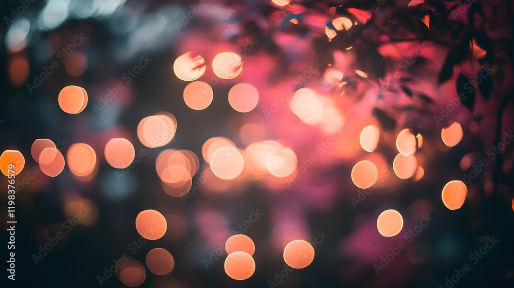 Obraz premium Abstract Bokeh Lights Through Autumn Leaves