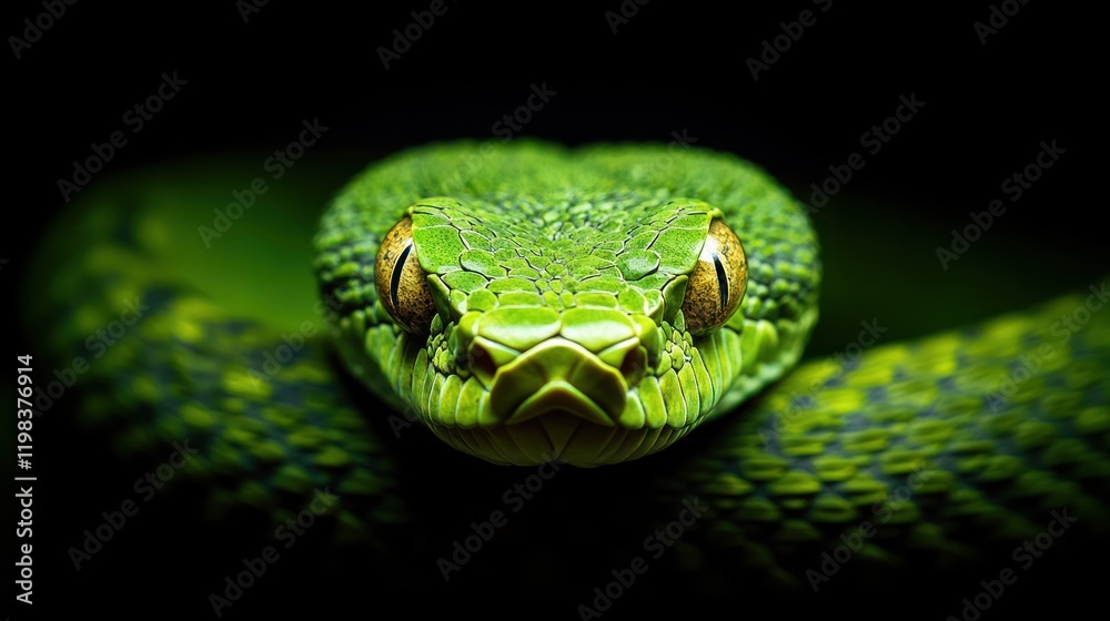 Emerald Green Serpent: A Close-Up Encounter Emerald Green Serpent: A Close-Up Encounter