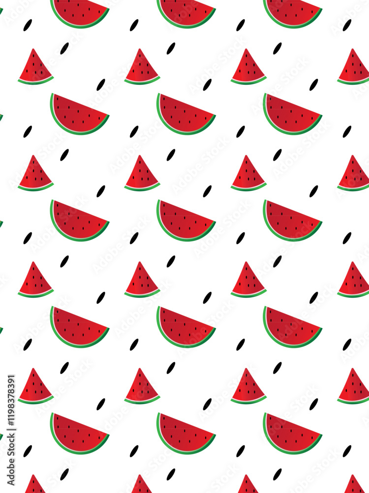 seamless fruit pattern isolated in white background for wallpaper, background etc, orange, mango, watermelon, banana, strawberry, etc