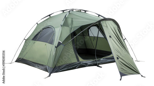 Tourist tent for camping isolated on transparent background photo