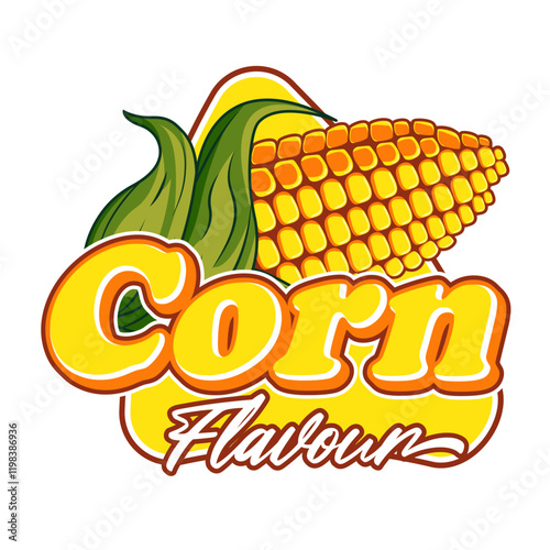 corn flavour logo text for food product editable text effect font style template design typography