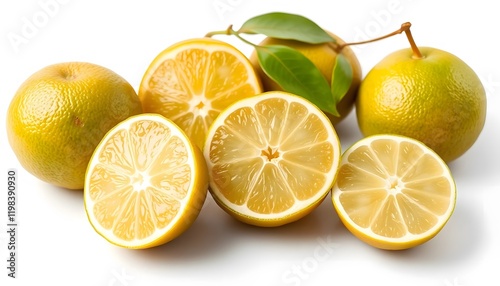 Sweet Lime or Citrus Limetta isolated with white background generated by Ai	
 photo