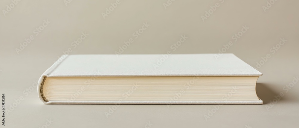 A Clean, White Hardcover Book, Reading Time, Classic Literature, Modern Design A Clean, White Hardcover Book, Reading Time, Classic Literature, Modern Design