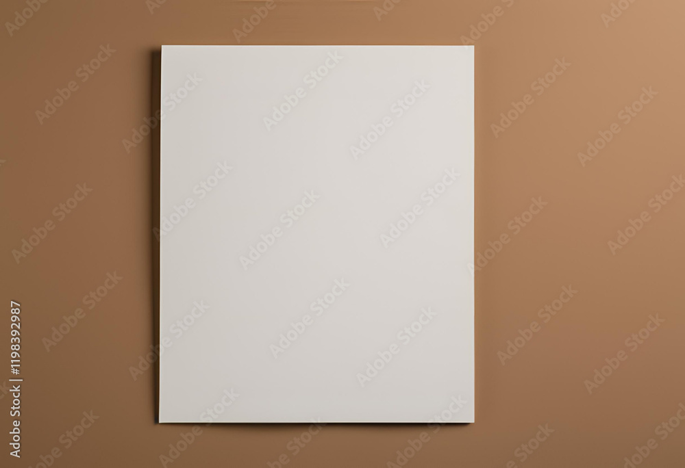 Blank white A4 paper mockup on brown background. Blank white A4 paper mockup on brown background.