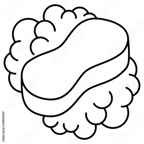illustration of cleaning sponge with foam