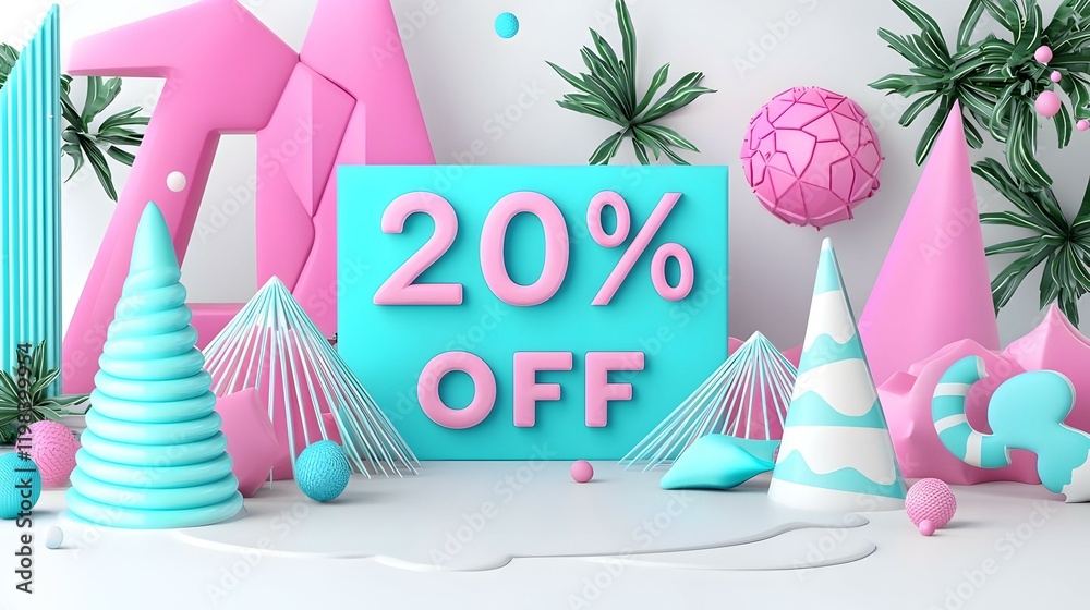 Obraz premium Dynamic promotional banner featuring sleek teal text, modern design elements, and a bold visual impact for an engaging advertising campaign.