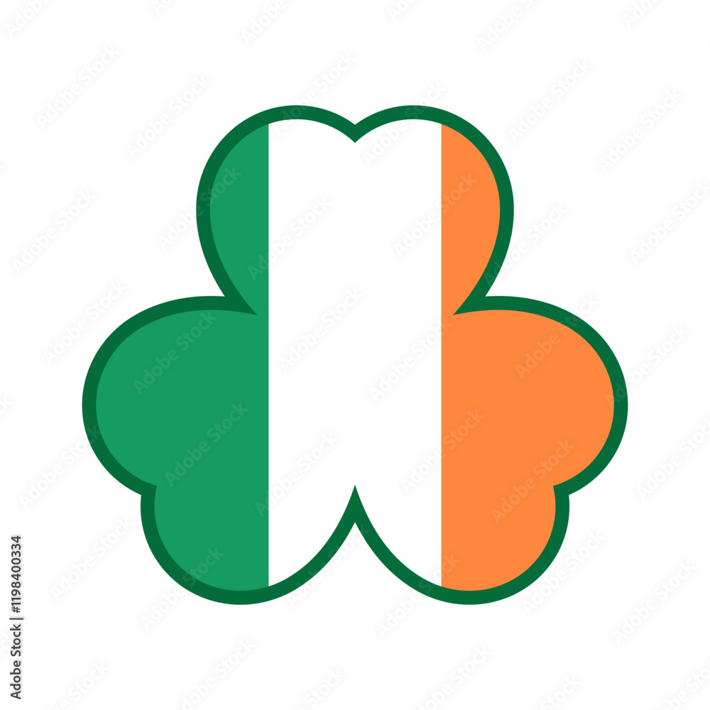 irish flag shape shamrock symbol vector isolated on white background irish flag shape shamrock symbol vector isolated on white background