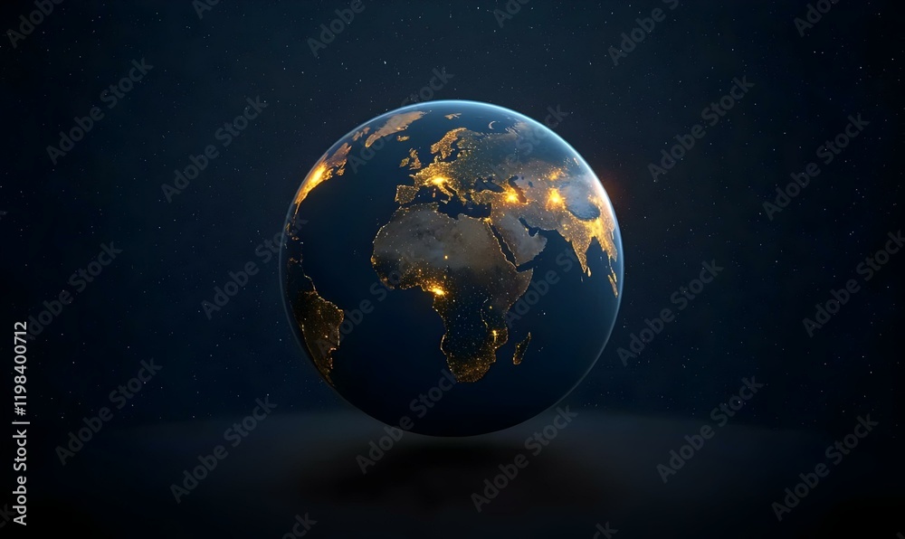 Obraz premium Earth from Space, a breathtaking view showcasing vibrant continents against the deep blue of the oceans, highlighting natural beauty and geography.
