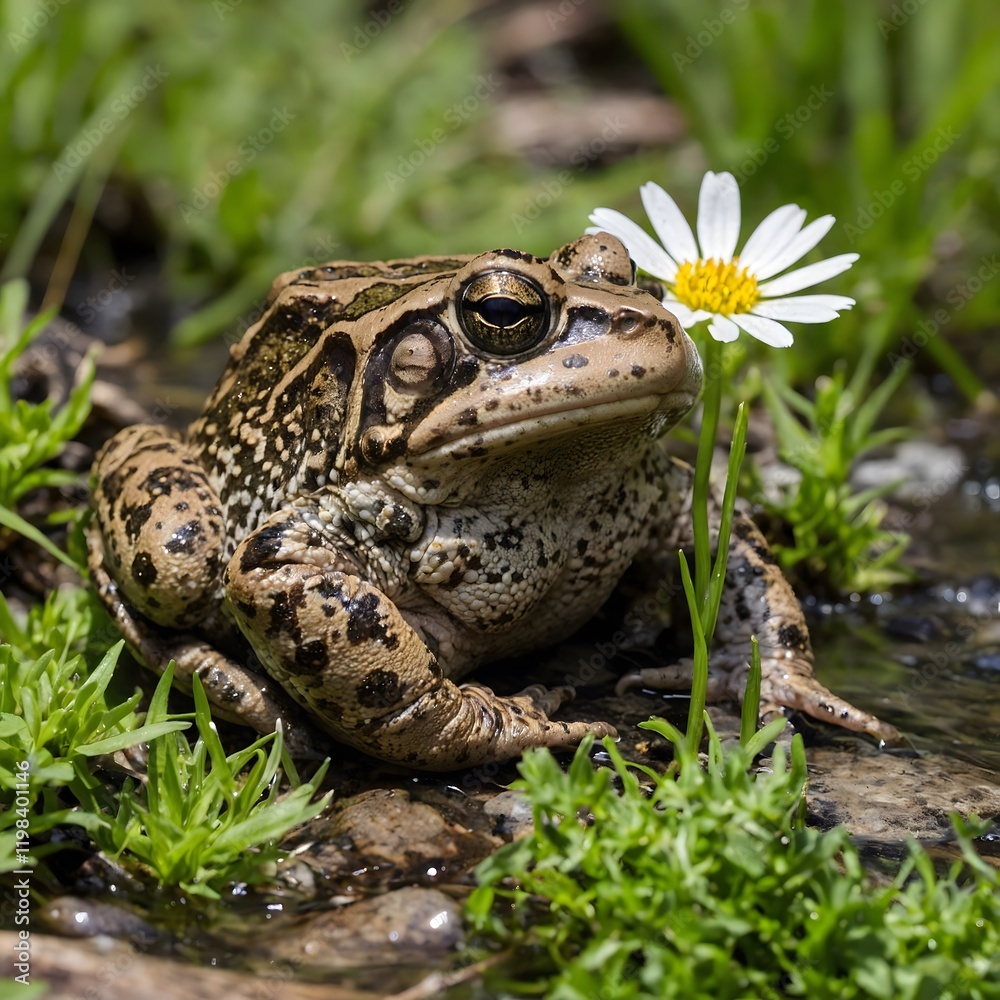 Obraz premium Vibrant Landscape with a Wyoming Toad in Its Natural Environment