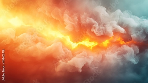 Dramatic firestorm clouds skies above earth digital artwork atmospheric environment close-up view nature's fury