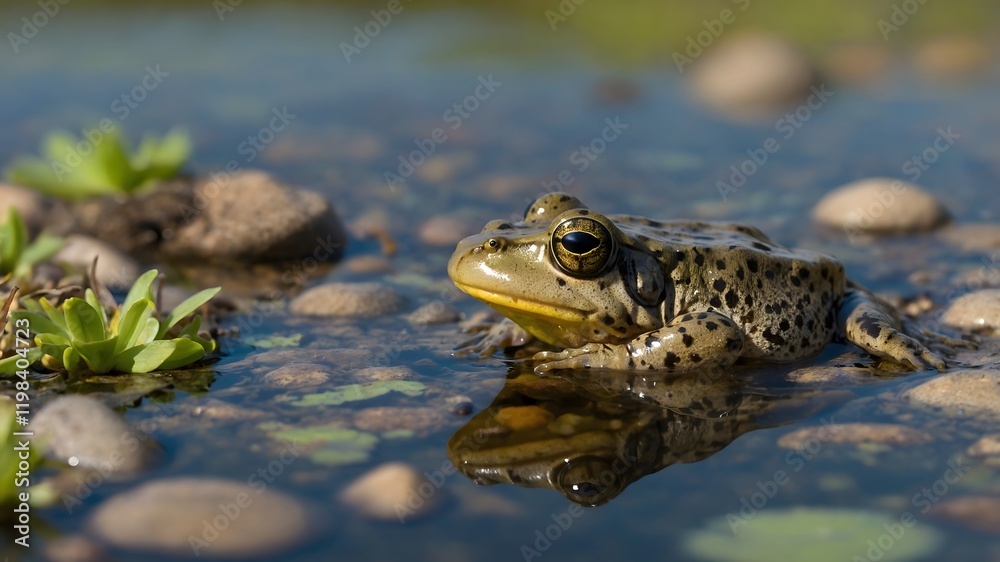 Pond Ecosystem: Foothill Yellow-Legged Frog Tadpoles in Their Natural Habitat Pond Ecosystem: Foothill Yellow-Legged Frog Tadpoles in Their Natural Habitat
