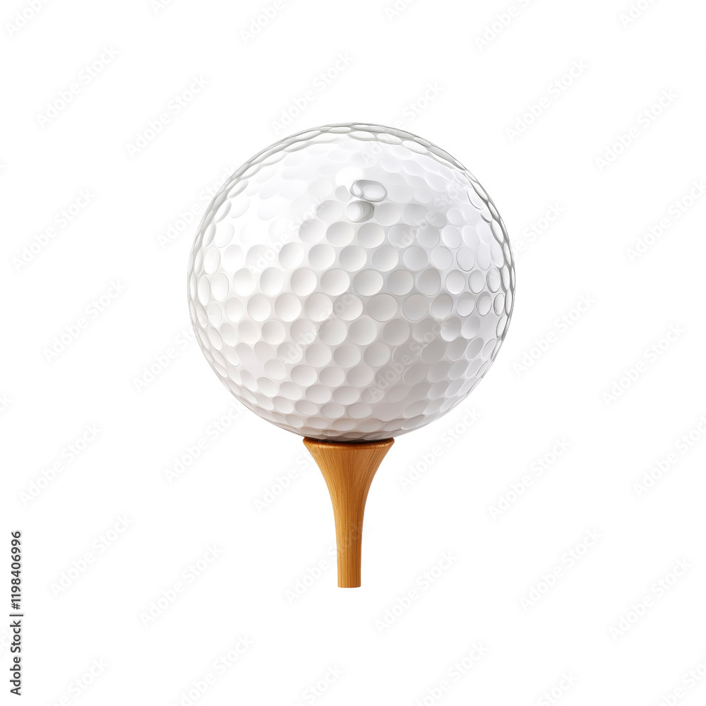 Golf Ball on Tee - Ready for the Swing Golf Ball on Tee - Ready for the Swing