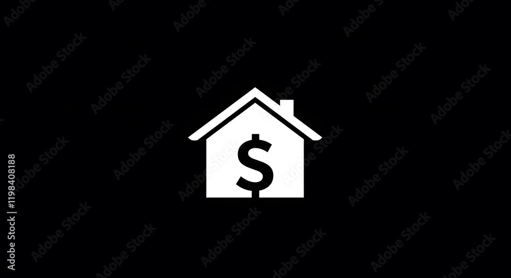 A house icon with a dollar sign representing real estate investment. with copyspace for text A house icon with a dollar sign representing real estate investment. with copyspace for text