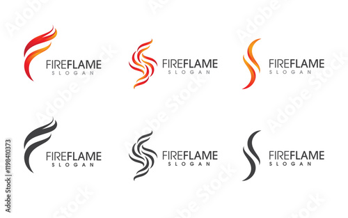 Fire flames isolated on White background