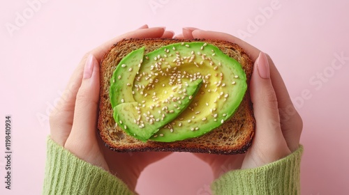 Sliced Avocado toast minimalist heathy food