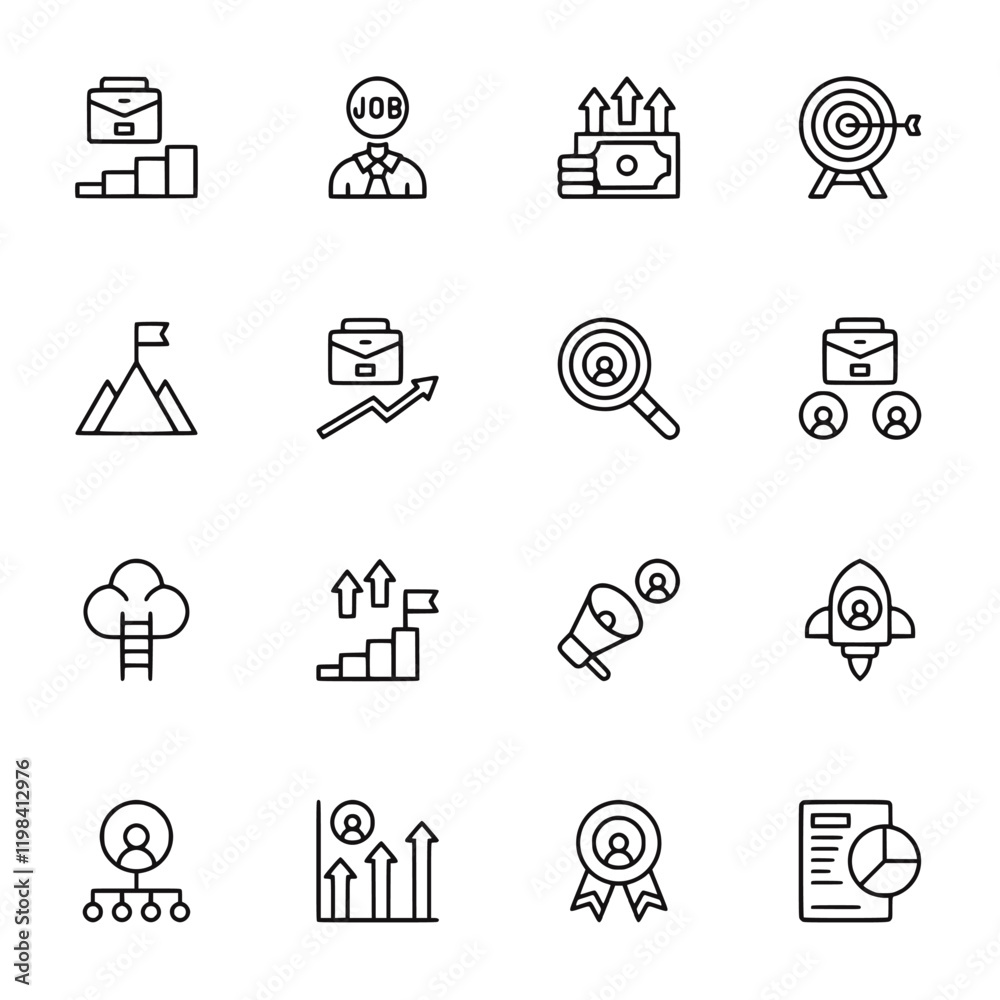 Job Promotion icons set